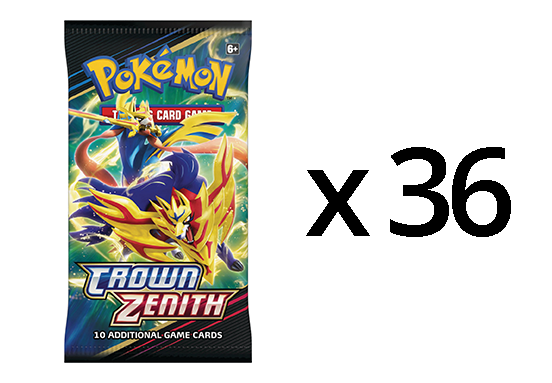 Pokemon Crown Zenith 36ct Booster Pack Lot